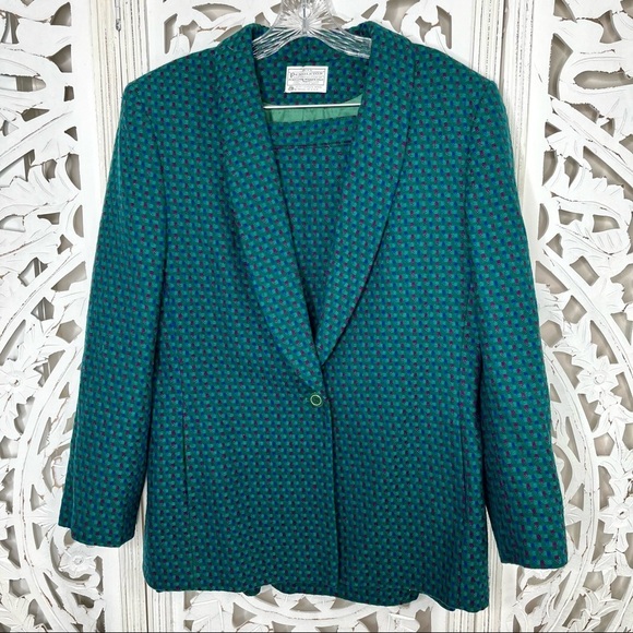 Miss Pendelton Vintage Green Wool Suit Set - Picture 1 of 8